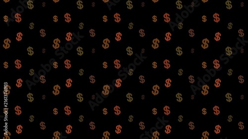 Seamless 4k Currency Dollar Symbol Motion Pattern Background Loop
