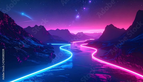Abstract digital art with glowing blue infinity symbol.