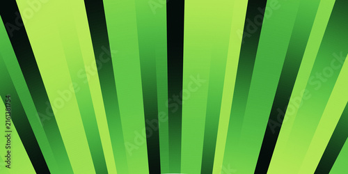 Cuadro en lienzo Bright green and black abstract background with radial sunburst rays expanding upward with grain texture