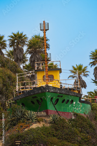 Decorative Boat Structure at Mirasol Beach in Valparaiso Region