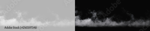 Foto White Fog Smoke Wispy Horizon Line Ground Mist Creeping Haze Overlay Isolated on