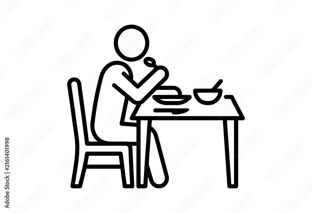 Fototapeta premium Person Eating Icon