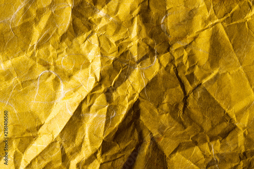 Shiny Gold Crumpled Origami Paper