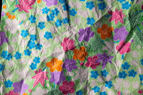 River Side Crumpled Origami Paper with Traditional Japanese Pattern