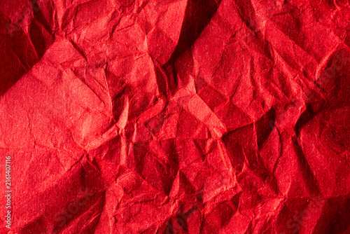 Red Crumpled Origami Paper