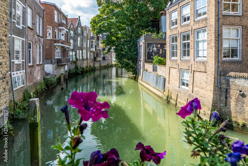 This is a photo of the Voorstraatshaven in Dordrecht, a historic canal in the oldest city of the Netherlands