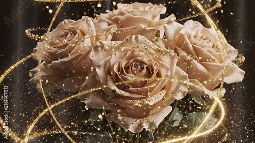 A Soft Peach Rose Bouquet with Delicate Petals and Subtle Lighting
