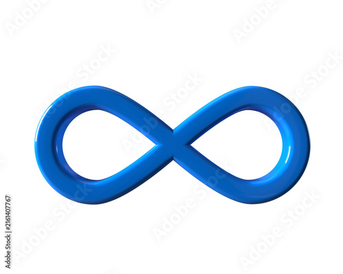 Infinity symbol 3d blue icon 
