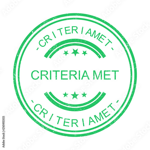 Green criteria met badge with stars and checkmarks