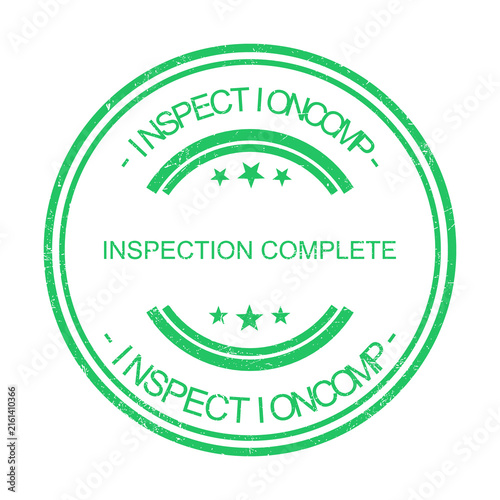 Green inspection stamp badge with approval text and stars