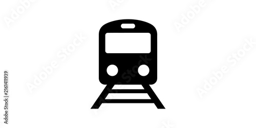 Foto Train locomotive icon for public transport commute and travel navigation