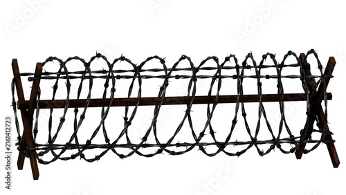 Canvastavla Barbed Wire Barrier Obstacle Wooden X Frame