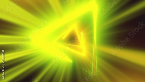 Triangles Neon Tunnel. Computer generated render