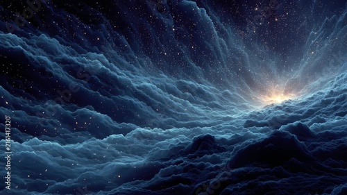 Deep space nebula galaxy stars universe animation ideal for sci-fi documentary b-roll background