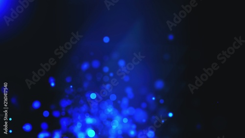 Blue bokeh particles. Computer generated render