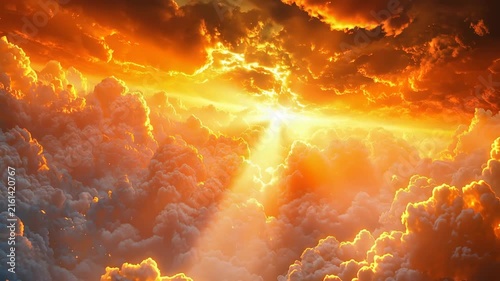 Sunset clouds aerial view golden hour sky background video ideal for inspiring cinematic stories