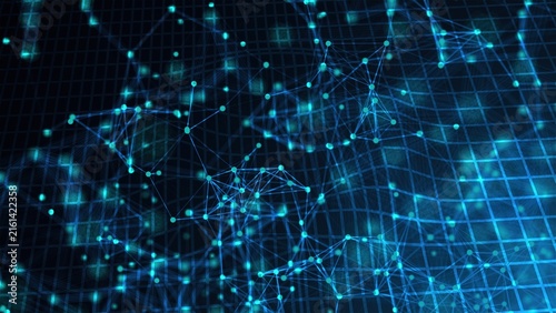 Abstract connection dots. Computer generated render