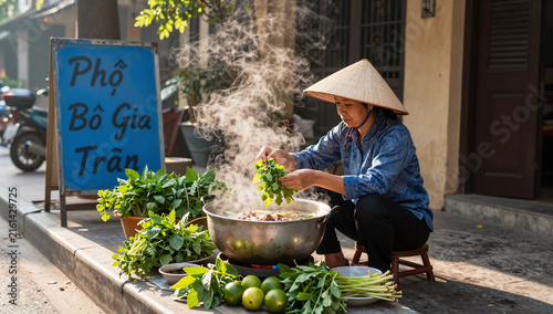 Hanoi Old Quarter Pho Noodle Street Vendor