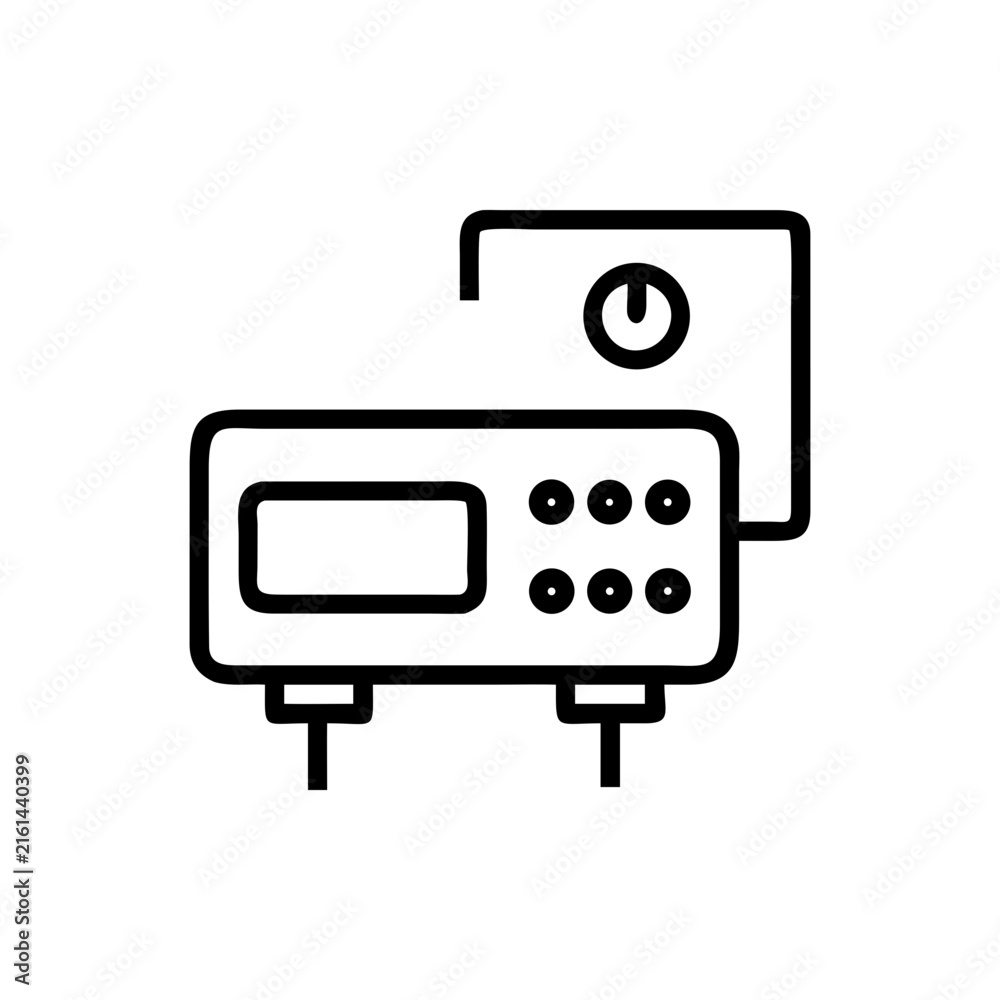 Fototapeta premium PLC Controller Line Icon Vector Programmable Logic Controller Industrial Automation Control System Factory Machine Outline Symbol for Web App and UI