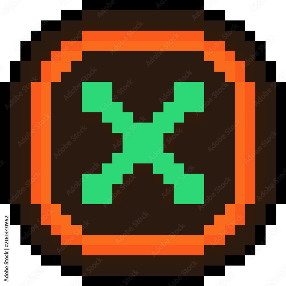 Fototapeta premium Pixel art user interface buttons set for video games