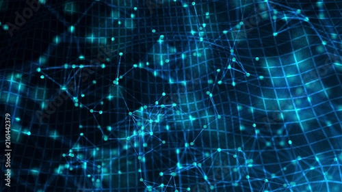Abstract connection dots. Computer generated render