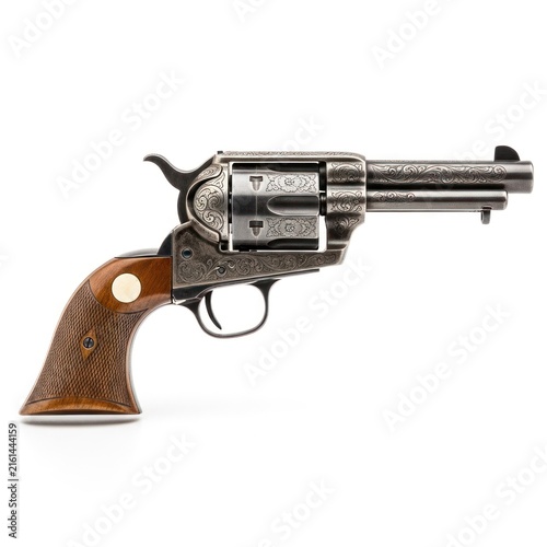 Antique Colt Single Action Army Revolver with Engraved Frame.