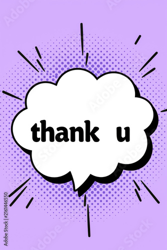 Gen Z thank you card thank u comic speech bubble