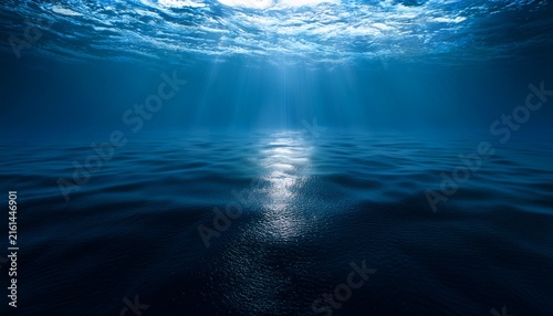 deep dark water surface illuminated by distant lights