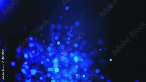 Blue bokeh particles. Computer generated render