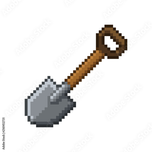 Pixel Art Shovel Vector Illustration