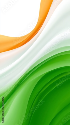 Abstract tricolor wave social story background in saffron white and green for india independence day vertical mobile wallpaper and promotion