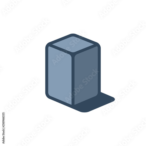 Vertical grey 3D block.