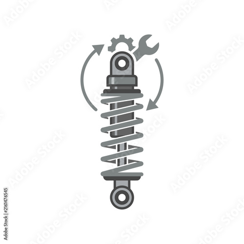 Automotive shock absorber with repair wrench and gear.