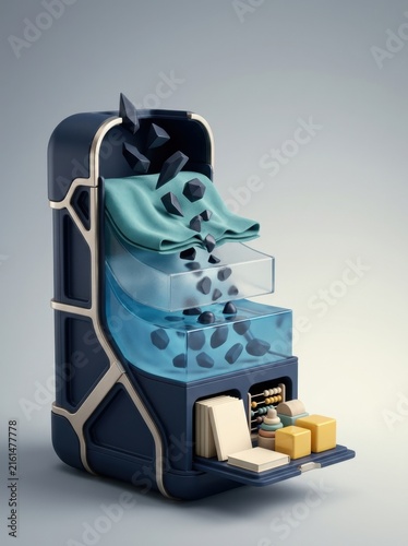 3D render of innovative storage device illustrating safety and learning resilience