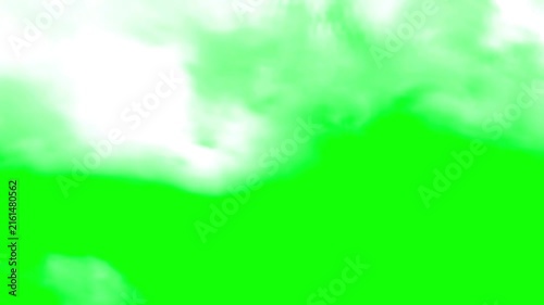Moving White Clouds Transition on Green Screen 4k. Clouds Moving Green Screen 4k.