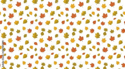 Vibrant autumn foliage pattern showcasing diverse shapes and hues perfect for seasonal creative projects