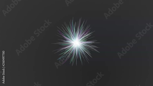 Abstract Glowing Geometric Shape Rotating and Pulsing Against a Dark Background with Ethereal Light Effects