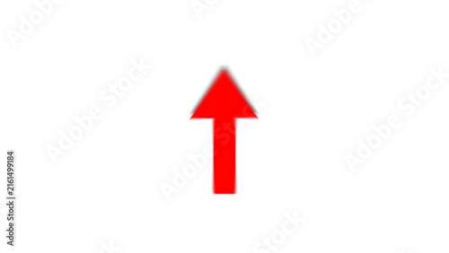 Direction arrow line symbol up indicator green color 4k illustration. Simple green pointer showing opposite direction. White background 4k illustration.
