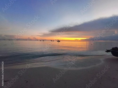 Canvastavla atardecer con las olas del mar
