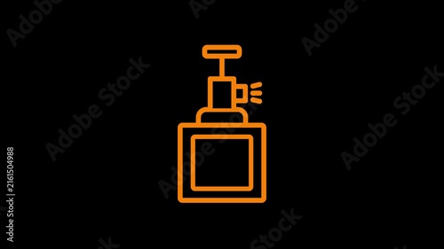 cleaning spray animated icon with black background