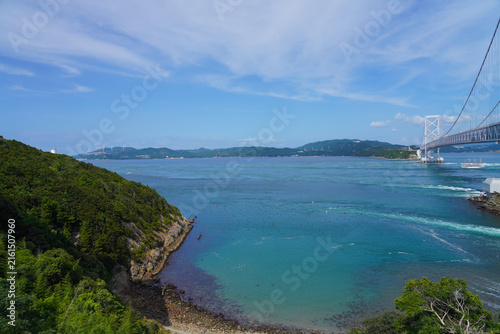 Fotografía Naruto Bridge and Seto Inland Sea Coast in Tokushima, Japan
