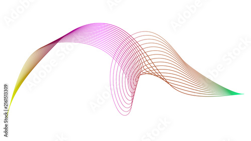 Canvas Print Colorful curved lines create a flowing abstract illustration curves