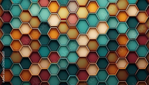 wallpaper pattern with hexagons generative ai
