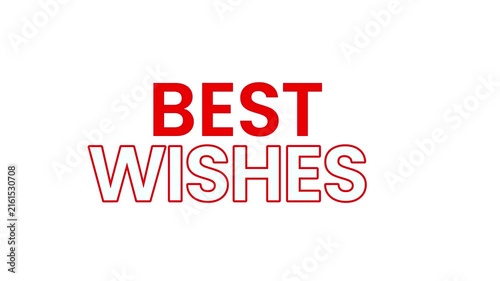 Best Wishes Animated Text, Red Kinetic Typography Motion Graphic for Greeting Cards, Wedding, Farewell, Birthday and Congratulation Video Messages