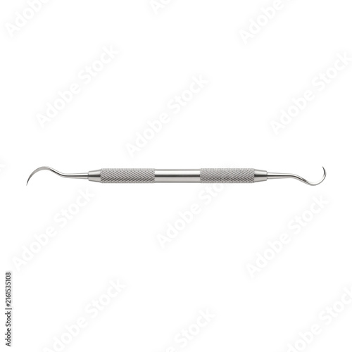 Foto Professional dental scaler tool with curved tips for precise oral hygiene proced
