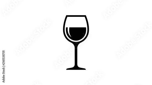 Minimalist vector illustration of a wine glass icon.