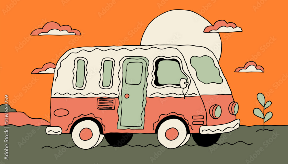Obraz premium Retro Camper Van Close-Up