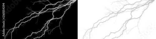 Bild auf Leinwand Lightning bolt strike isolated on transparent background