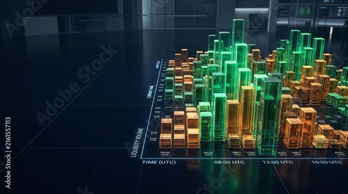 Forex Liquidity Heatmap 3D Market Matrix Data Display Background