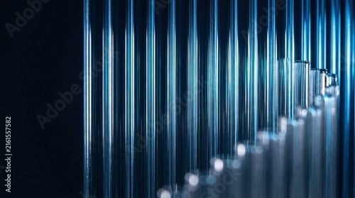 Fluted Glass Vertical Panels Cobalt Glow Website Hero Background